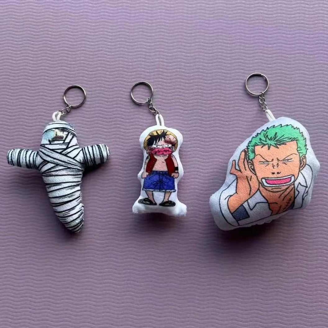 Talking Zoro Luffy Pendant Plush Toy Keychain