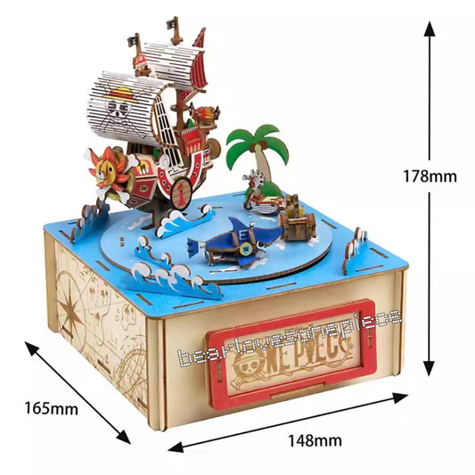 3D Wooden Puzzle The Thousand Sunny Music Box
