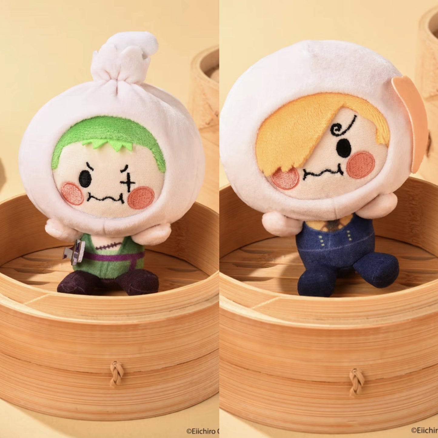 MUGIWARA Limited Luffy Zoro Sanji Steamed Stuffed Bun Plush Toy