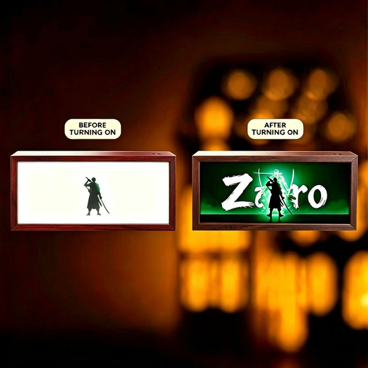 Roronoa Zoro Light Painting Night Light for Desk Setup