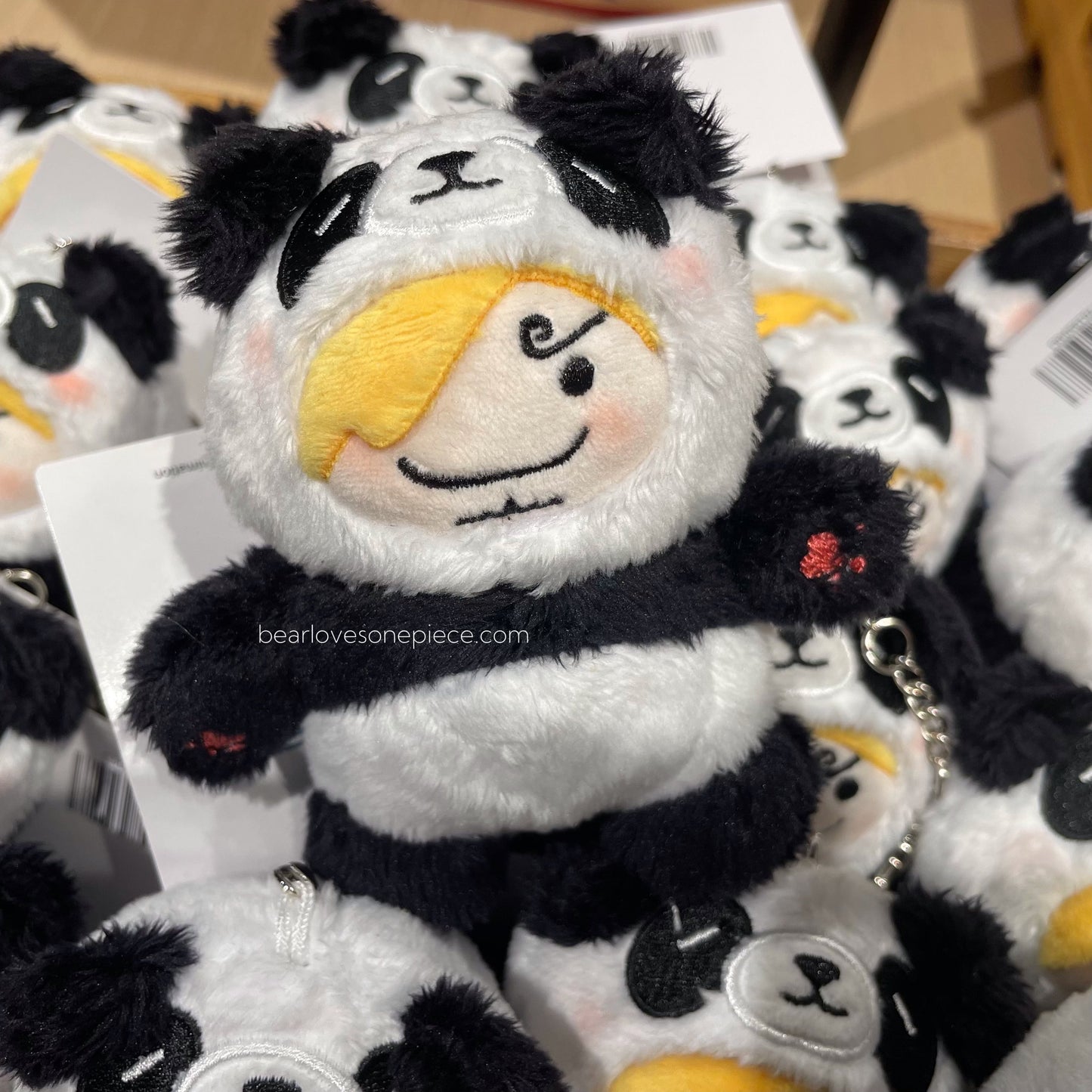 MUGIWARA Limited Luffy Zoro Sanji Panda Plush Toy Keychain