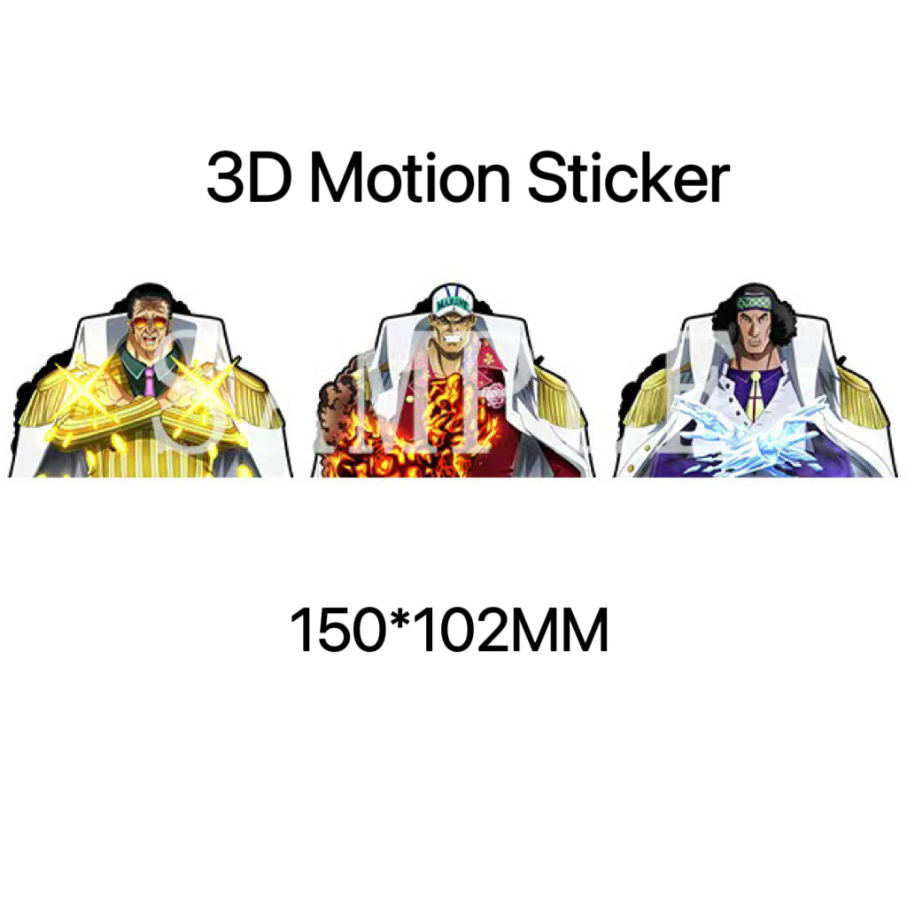 Three Admirals 3D Motion sticker, 3 varieties Of morphologic