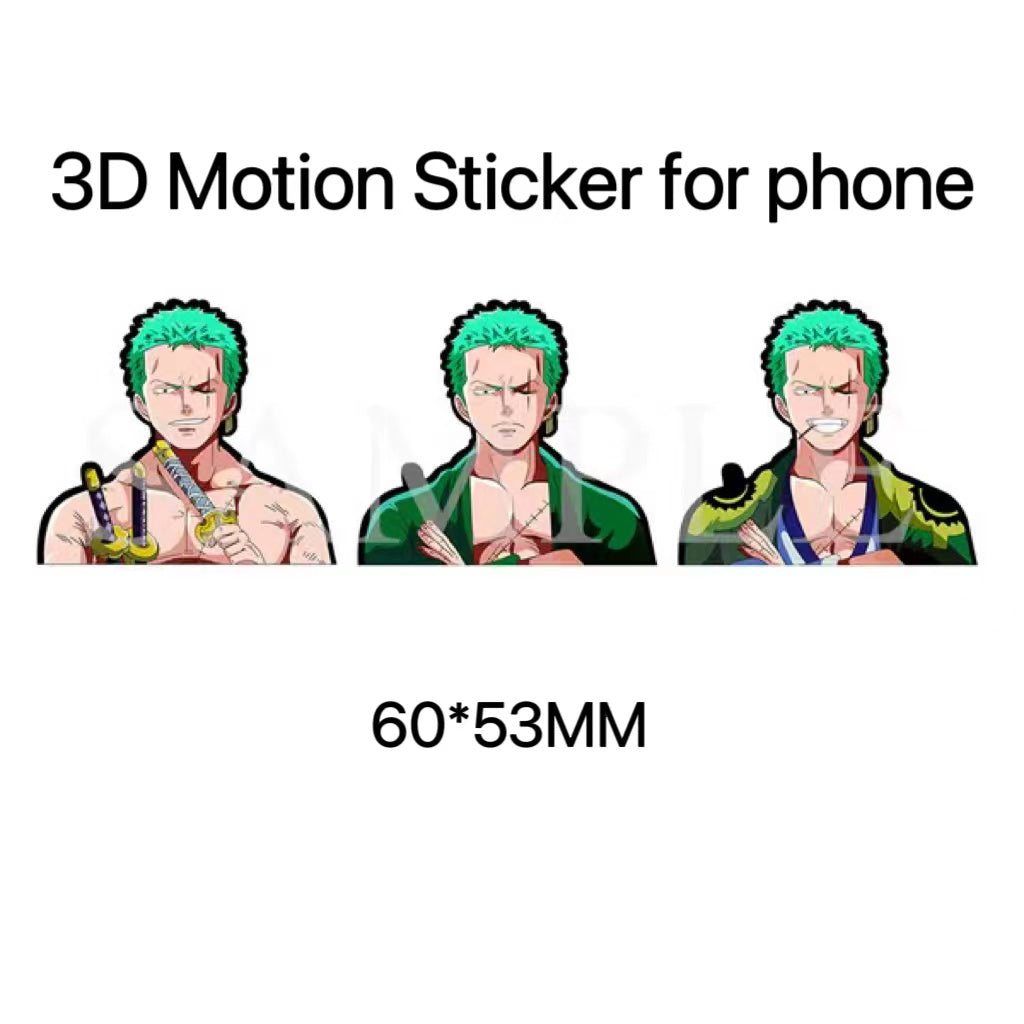 3D Motion sticker for phone, 3 varieties Of morphologic