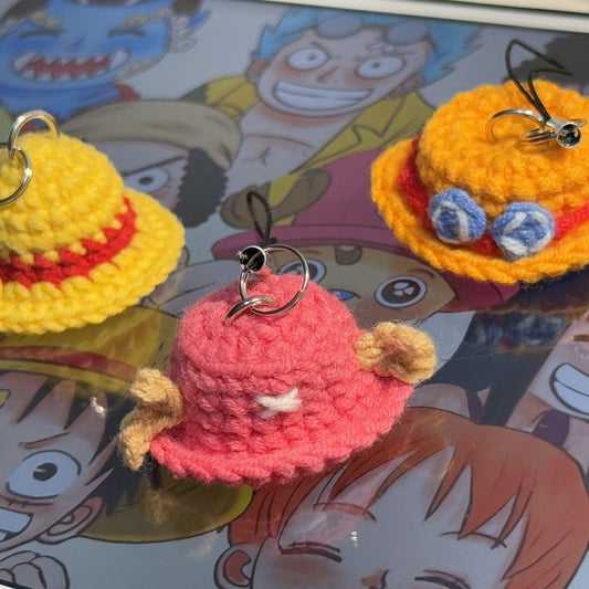 Ace/Sabo/Luffy/Chopper Handmade knitted hats Pendant