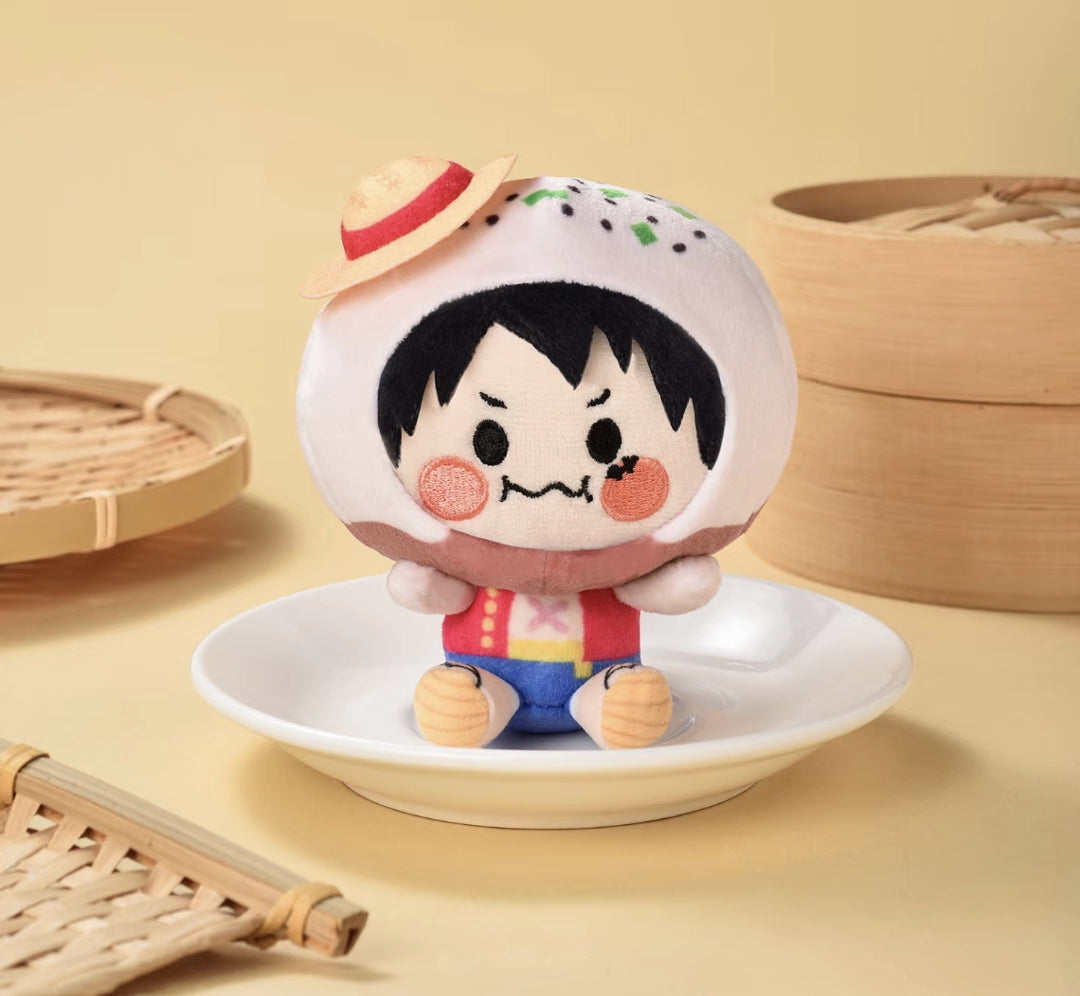 MUGIWARA Limited Luffy Zoro Sanji  Steamed Stuffed Bun Plush Toy