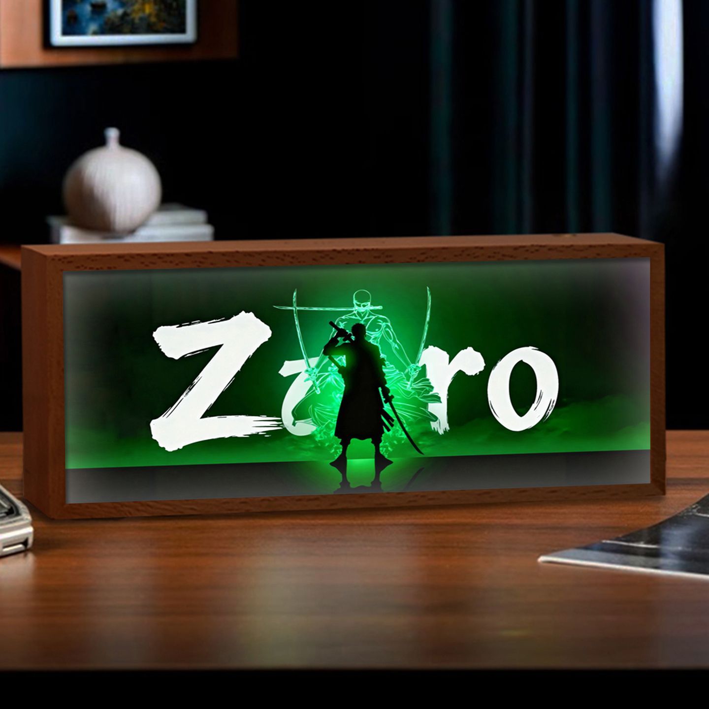 Roronoa Zoro Light Painting Night Light for Desk Setup