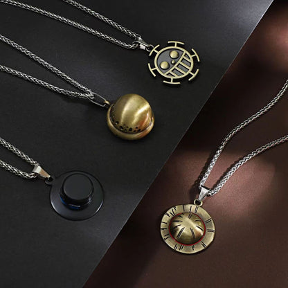 Luffy,Law,Zoro,Ace 360° Rotatable Necklace