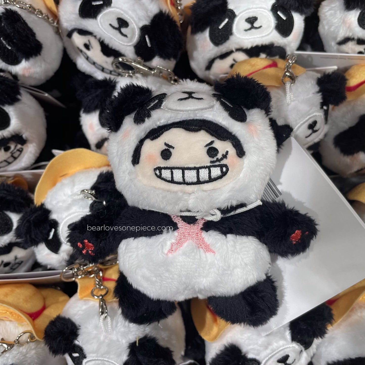 MUGIWARA Limited Luffy Zoro Sanji Panda Plush Toy Keychain