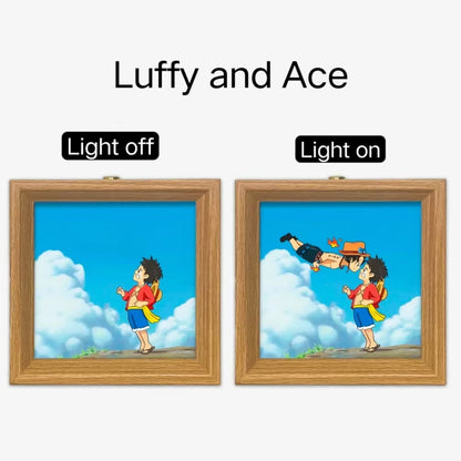 Luffy Ace Zosan Perona Hancock Square Light Painting Desk Lamp