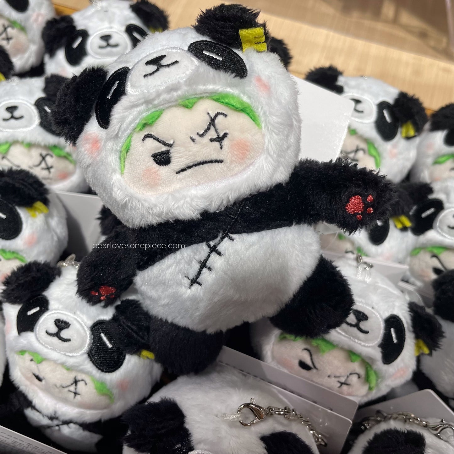 MUGIWARA Limited Luffy Zoro Sanji Panda Plush Toy Keychain