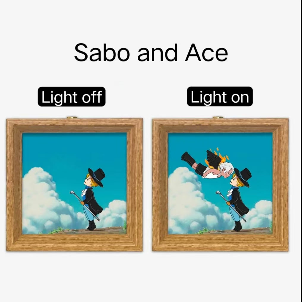 Luffy Ace Zosan Perona Hancock Square Light Painting Desk Lamp