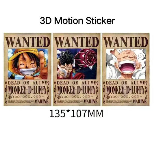 Wanted Poster 3D Motion sticker, 3 varieties Of morphologic