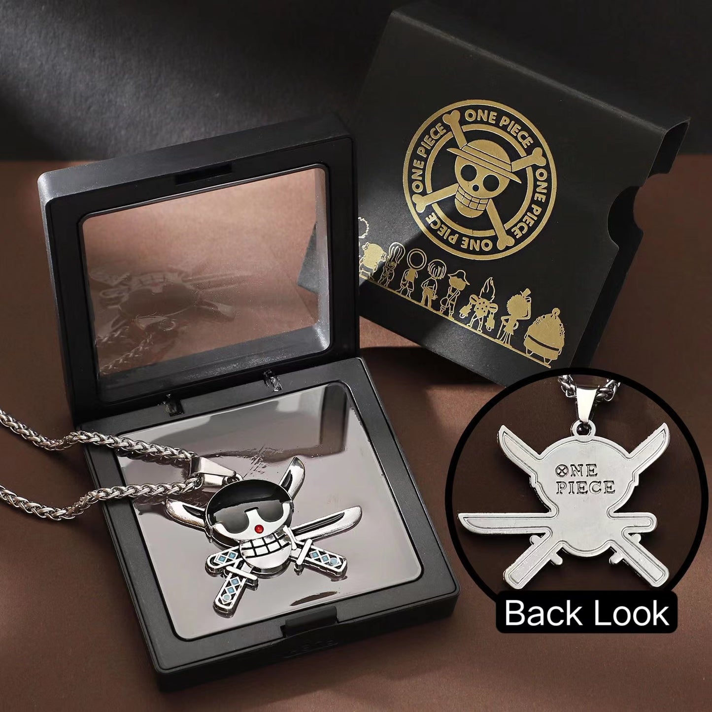 Luffy,Law,Zoro,Ace 360° Rotatable Necklace