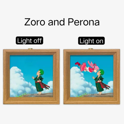 Luffy Ace Zosan Perona Hancock Square Light Painting Desk Lamp