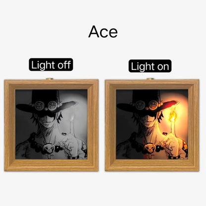 Luffy Ace Zosan Perona Hancock Square Light Painting Desk Lamp